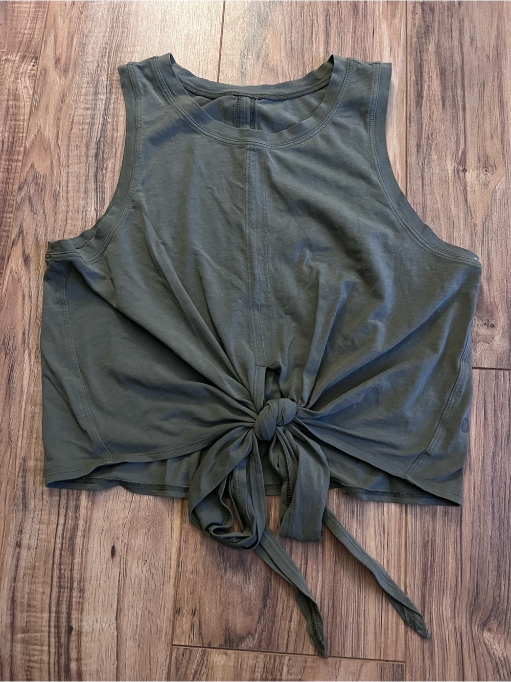 Lululemon Olive/Sage Green Tie-Front Top | Size Small